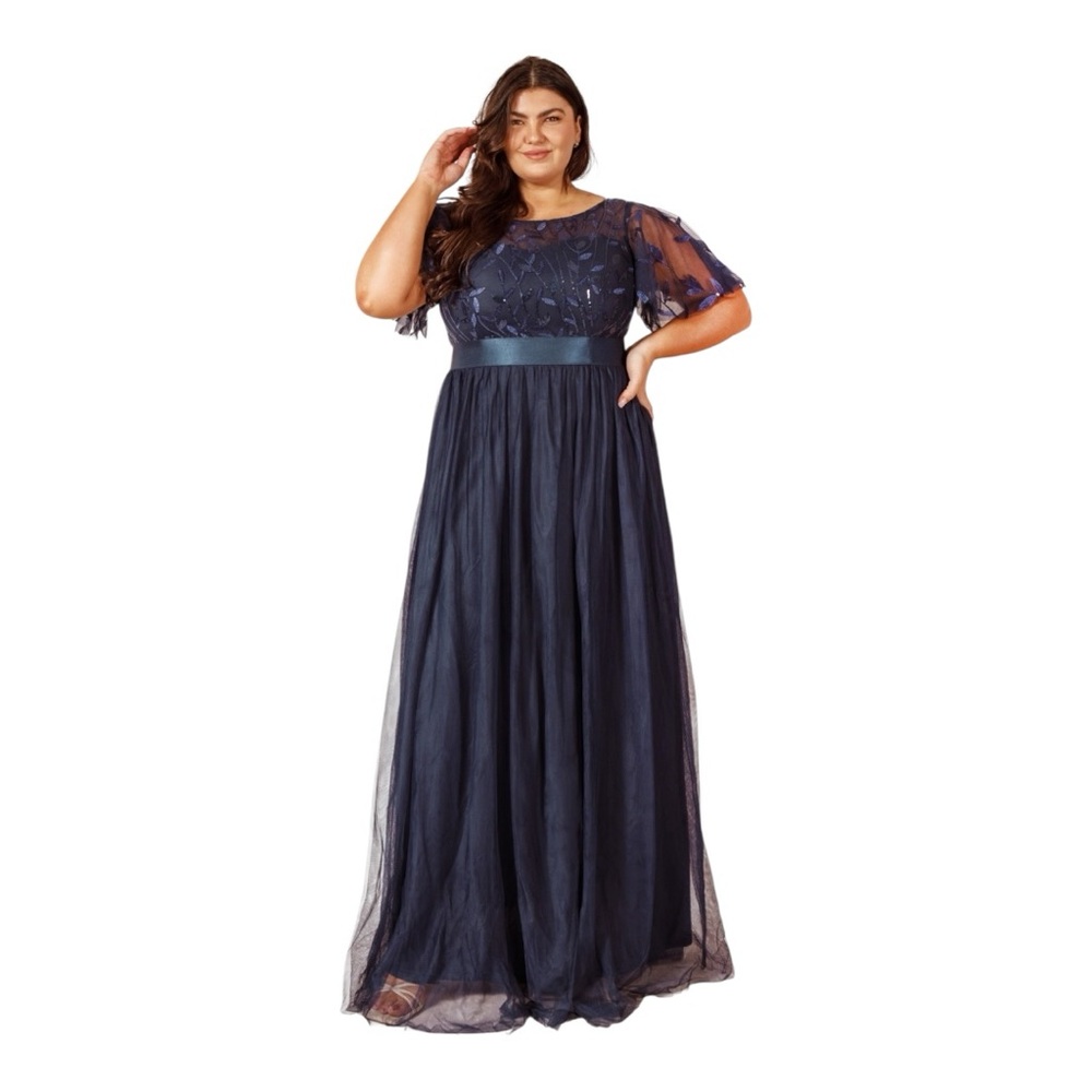 Ever Pretty Navy Blue Gown size 26